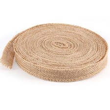 1 Inch 27.3 Yard Natural Fabric Burlap Ribbon Natural Jute Crafts Ribbon Beau...