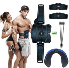 Muscle Stimulator Waist Trainer EMS Abs Abdominal Toner Body Fat Slimming Belt L