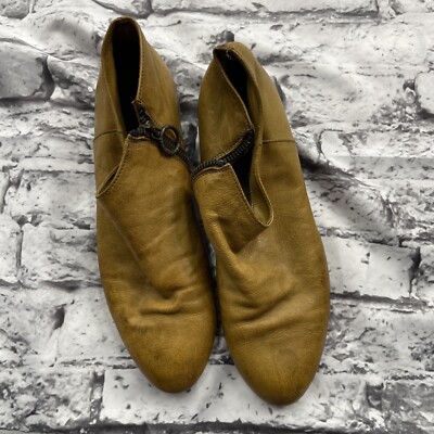 Fiorentini Baker Lavorazione Ankle Zip Boots Mustard Yellow Size 38 H09