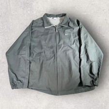 Vintage Nike Windbreaker Mens 2XL Gray Full Zip Track Jacket Mesh Lined Y2K