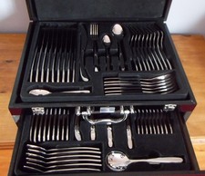 Belleek Living "Tidal" 72 piece Cutlery Set in Black Lacquered 2 Tier Canteen