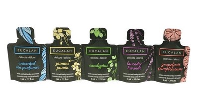 Eucalan Fine Fabric Wash 0.17 Oz Single Use-Eucalyptus Unscented Lavender Grapef