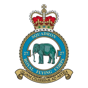 No. 27 Squadron RAF badge patch Self Adhesive Vinyl Sticker