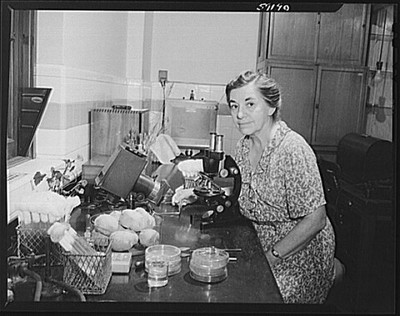 Laboratory Woman Microscope 1940s Scientific Workbench Research Print