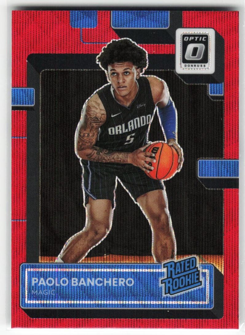 2022-23 Panini Donruss Optic Red Wave Paolo Banchero #221 Orlando Magic