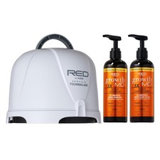 Red by Kiss 3000 Ceramic Tourmaline Professional Hood Dryer with Growth MD Scalp