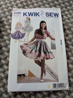 Kwik Sew 2102 misses square dance dress peasant top ruffled skirt sz xs-xl NEW