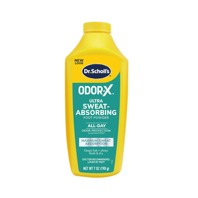Dr. Scholl S  Odor-X  Ultra Sweat-Absorbing Unscented Foot Powder, 7Oz, 1 Count