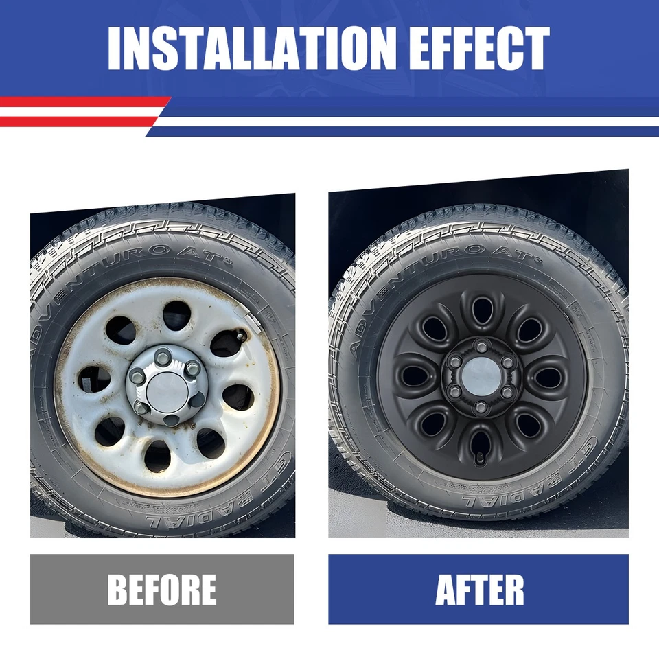 Set of 4 17''Wheel Rim Cover Hubcap For2005-13 Chevy Silverado 1500 Matte Black Foto 3 de 4