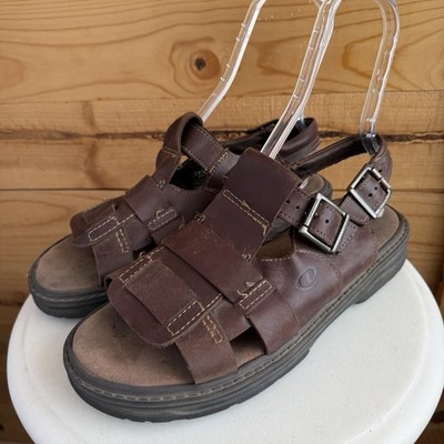 VTG Dexter Brown Leather Fisherman Sandals Comfort Slip On Buckle Strap Mens 12m