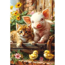 100 Piece Kids Puzzles for Children Cat Pig Puzzle Set Ages 4-8 Piece Puzzle Set