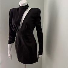 House of CB Black Long Sleeve Mini Dress NEW