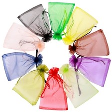 100 Pcs 3x4 Inch Small Mesh Drawstring Bags for Jewelry Party Favors Candy