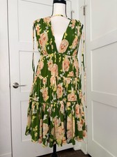 Rebecca Taylor Floral Tiered Mesh Mini Romantic Summer Dress Size Small