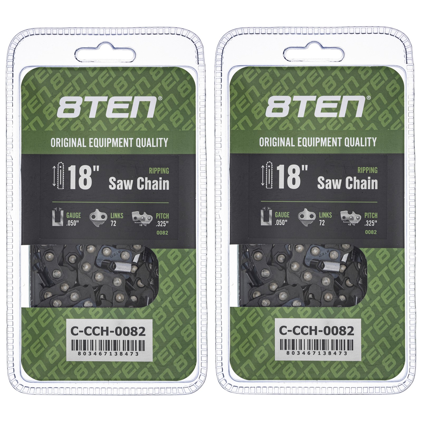 18-Inch .325 .050 72DL Chainsaw Chain 2-Pack for Echo CS-490 CS-501P CS-450P