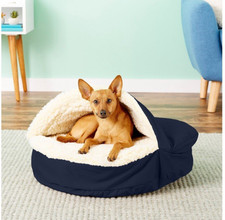 Snoozer Pet Products Cozy Cave Orthopedic Covered Cat Dog Bed Navy, Sm