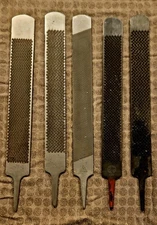 Lot of 5 Used Farrier Rasps – Knife Making, Blacksmith, Forge, DIY Steel Tools