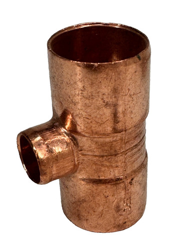 (5-PACK) EPC Reducing Tee 1" x 1" x 1/2" CTS Solder Joint Copper Sweat Fitting