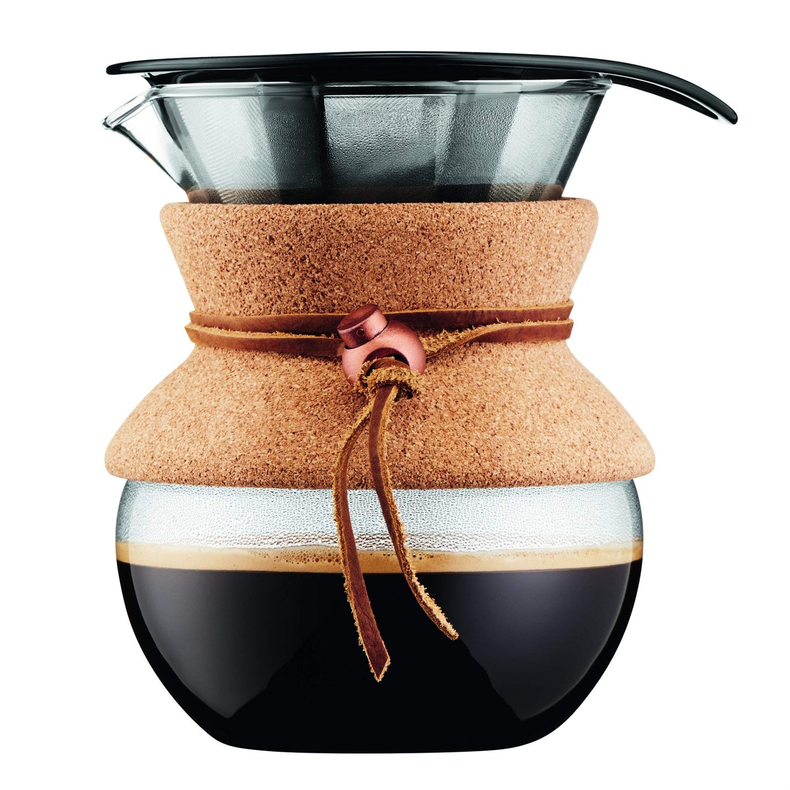 Bodum 17oz Pour Over Coffee Maker, High-Heat Borosilicate Glass 17oz, Cork 
