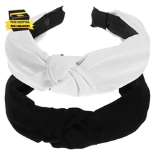 2 Pcs Headbands for Women, Non Slip Knotted Headbands Wide Comfortable Hair Band