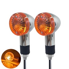 2pcs Motorcycle Turn Signals Front Rear Turn Signal Blinker Light Amber