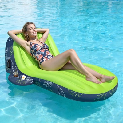Pool Floats Adult Heavy Duty, Inflatable Pool Lounger Float with Cup Ho...