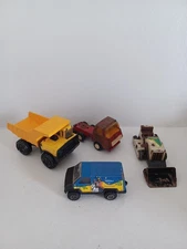 Lot Of 4 Vtg Tonka Toy Trucks. Various Types And Colors. See Pictures.