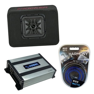 Kicker 45TL7R102 Car Audio L7R Solobaric L7 Single 10'' Truck Sub Box & HA-A400.1