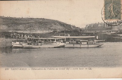 CPA SAINT MALO DEBARCADERE DES VEDETTES AU GRAND BEY BEI EBBE