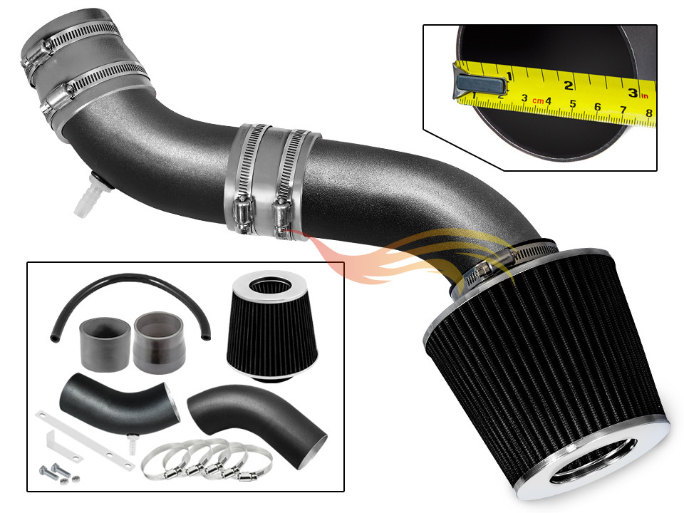 BCP RW GREY 1995-2000 Cirrus/Sebring Convertible 2.5L V6 Air Intake Kit+ Filter