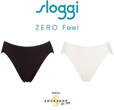 Sloggi Women's High Leg Briefs 1 Pack 'Zero Feel Pure' Size S,M,L,XL Black White