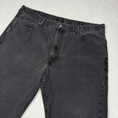 Levis 550 Jeans Mens 44x30 Black Denim Relaxed Fit Tapered Leg