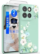 for Motorola G Stylus 5G 2025 Case with 2X Tempered Glass Screen Protectors, Flo