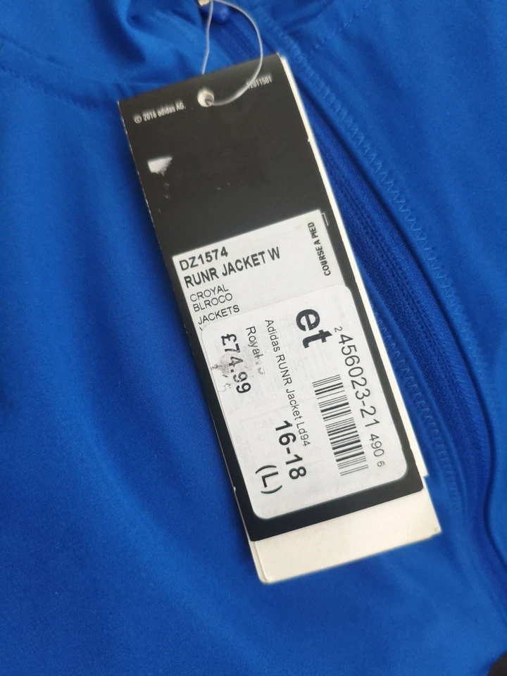 Adidas Womens Runner Reflective Jacket Size Large Blue RRP £74.99 - Image 4 of 4