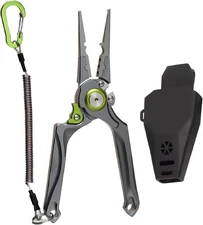 New FISHING TOOL KIT 7 Piece Pliers Fillet Knife Hook Remover Lip Gripper + More