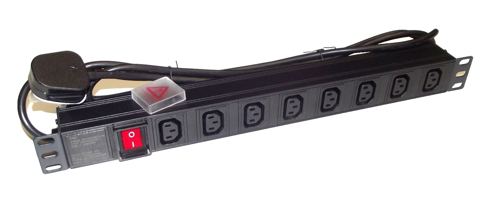 8 way IEC C13 PDU to UK PLUG 1U 19"" Horizontal Rackmount Power Distribution Unit