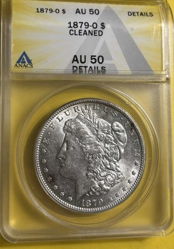1879-O $1 Morgan Dollar ANACS AU50 Details Lightly Cleaned, Still Lustrous