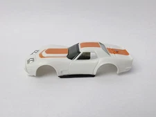 AFX TRAS CORVETTE WHITE/ORANGE HO SLOT CAR BODY UNUSED!!