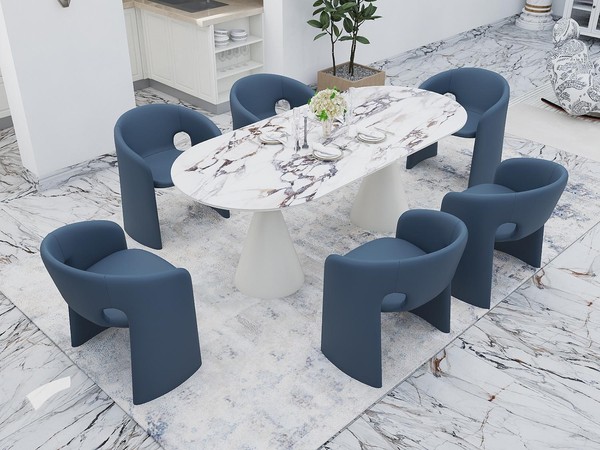 Eleganter Esszimmer Set Esstisch Mit 6X Modernen StüHlen Design MöBel-image