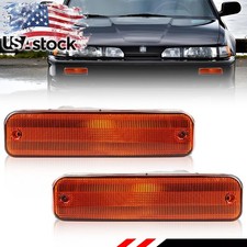 2x Amber Lens Front Bumper Turn Signal Light Lamps For 1990-1991 Acura Integra 2x Amber Lens Front Bumper Turn Signal Light Lamps For 1990-1991 Acura Integra