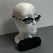 Oakley E-Wire 2.0 Sunglasses Black Metal Frame Oval Lenses w/ Case