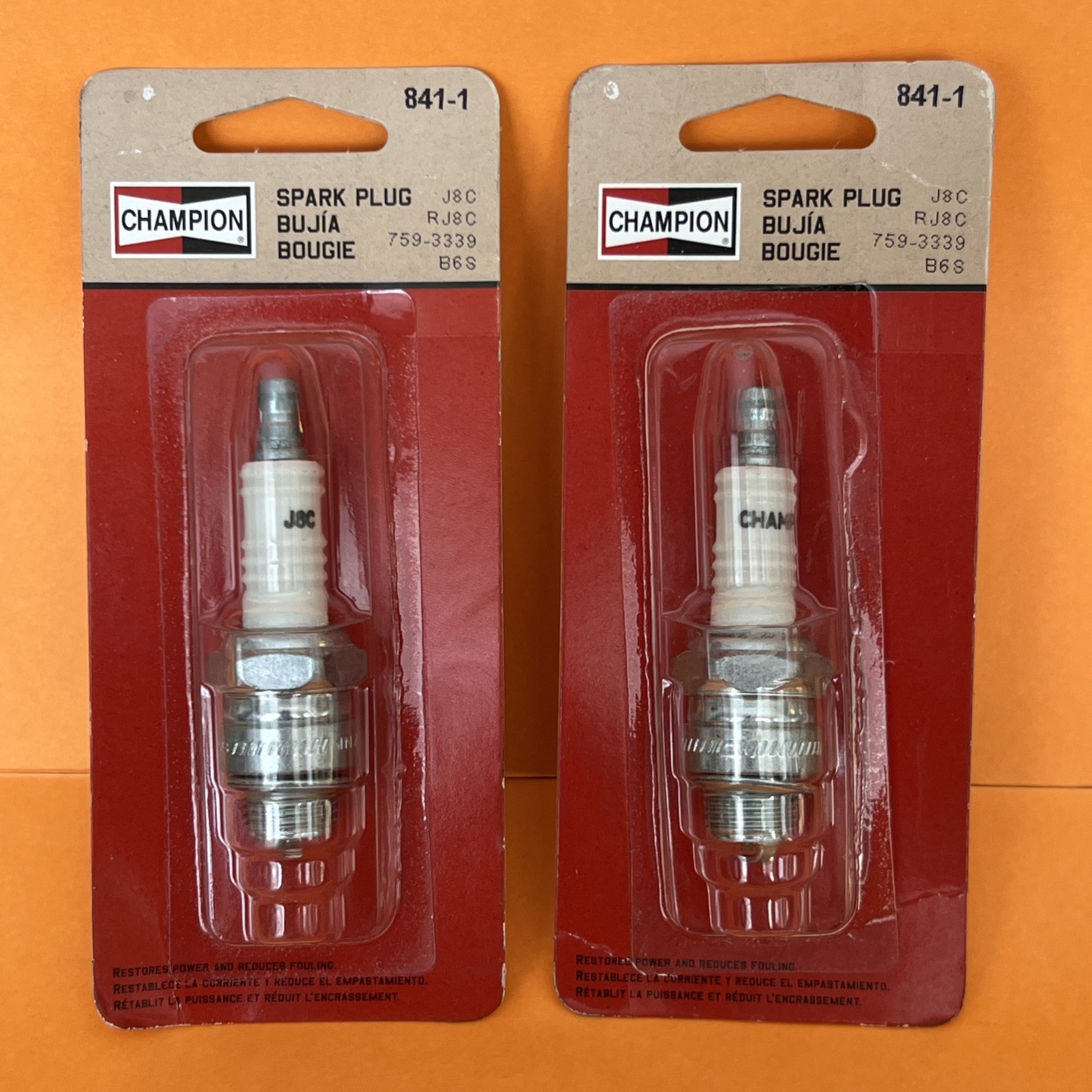 Champion 841-1 Copper Plus Small Engine Spark Plug J8C / RJ8C Lot Of 2