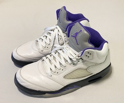 Nike Air Jordan 5 Retro Concord White Black Purple Men Sneaker DD0587-141 Sz 11