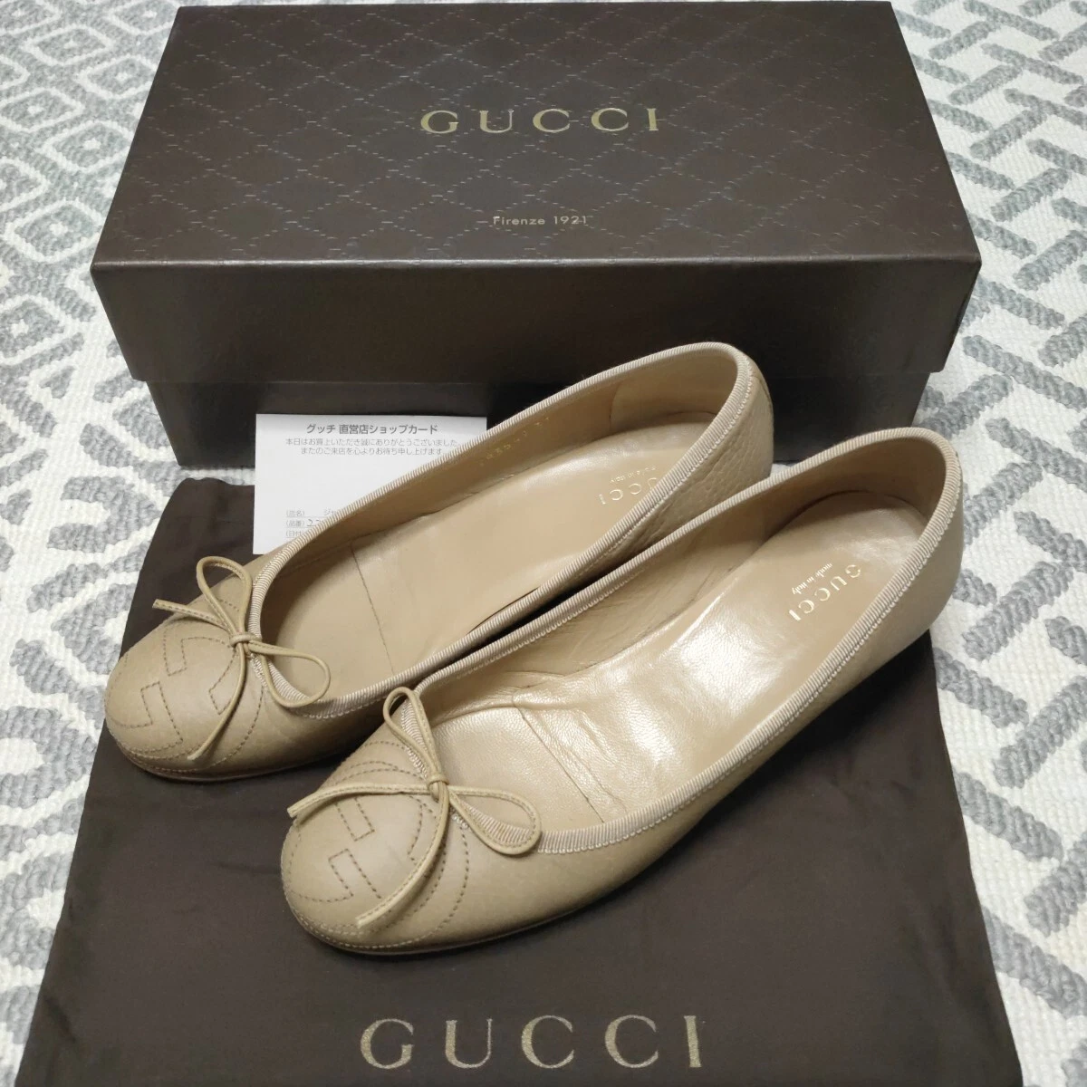 Chaussures de ballet escarpins femme 7.0US Made In Italy Gucci double G logo imbriqués