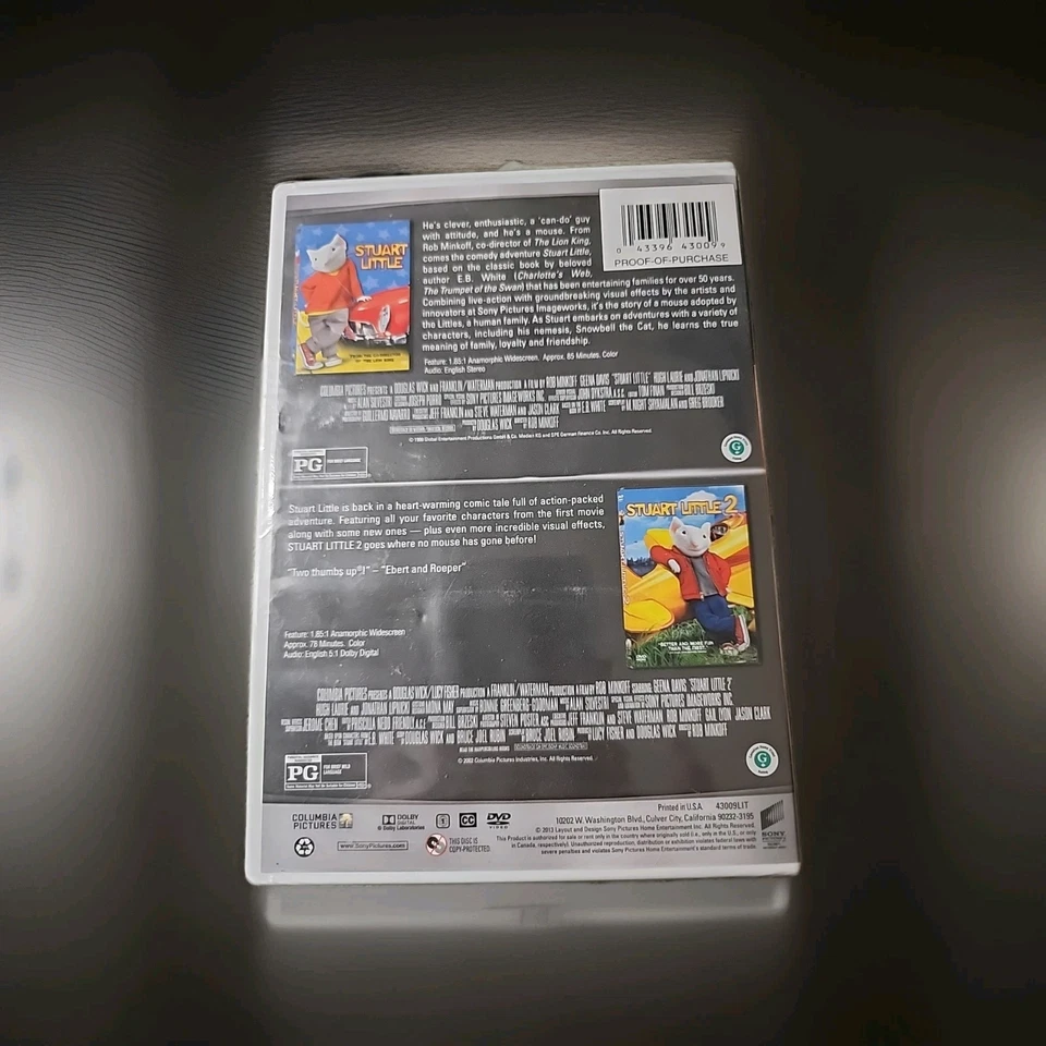 Factory Sealed; Stuart Little& Stuart Little 2, PG, 2 DVD,  78 min - Image 2 of 2