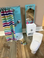 My Life Bathroom Shower Toliet Sink Set for 18 Inch Dolls Pre-owned Works