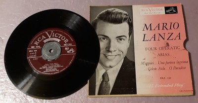 Mario Lanza Four Operatic Arias Extended Play RCA Records 7'' Vinyl Record 45rpm