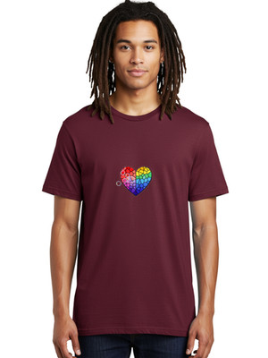 Broken-Mosaic-Heart Mens Graphic Tee, 100% Cotton, Casual Summer Wear