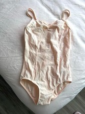Chacott Kids Girls Leotard Pink Floral Embroidery Size 130 Ballet Dance