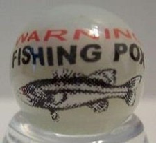 Fishing Pox Glass 1" Logo Marble